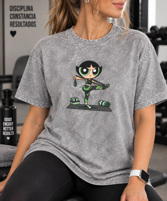 Polera Bellota Yoga Gris Jaspeada